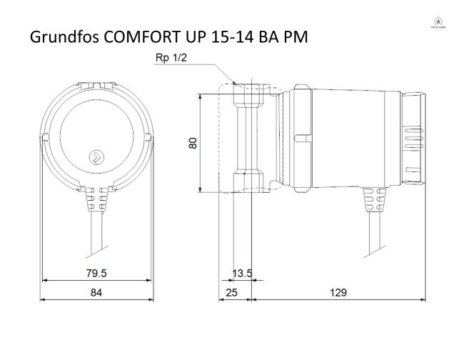 Циркуляционный насос Grundfos COMFORT UP 15-14 BА РМ с функцией AUTOADAPT (97916757) заказать в «Климат Технологии» Киев Украина