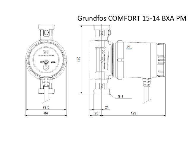 Циркуляційний насос Grundfos COMFORT 15-14 BXA PM (97916749) замовити в «Клімат Технології» Київ Україна