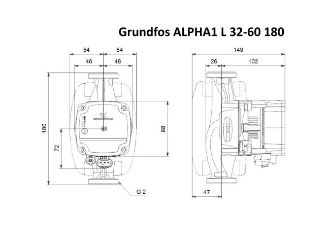 Насос циркуляційний Grundfos ALPHA1 L 32-60 180 (99160590) замовити в «Клімат Технології» Київ Україна