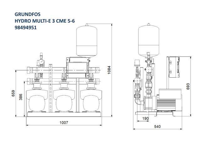 Насосна станція Grundfos HYDRO MULTI-E 3 CME 5-6 (98494951) замовити в «Клімат Технології» Київ Україна