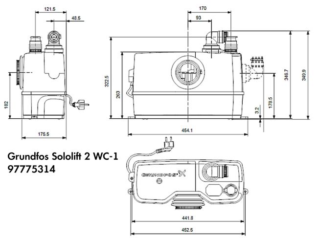 Каналізаційна установка Grundfos Sololift 2 WC-1 97775314 замовити в «Клімат Технології» Київ Україна