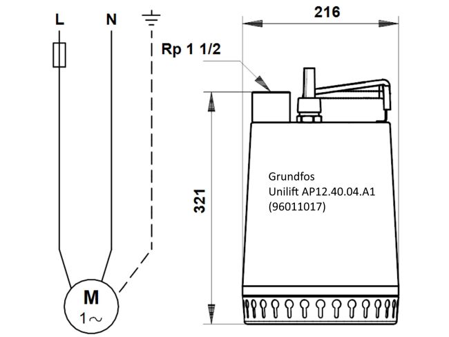 Насос для дренажа Grundfos Unilift AP12.40.04.A1 96011017 заказать в «Климат Технологии» Киев Украина