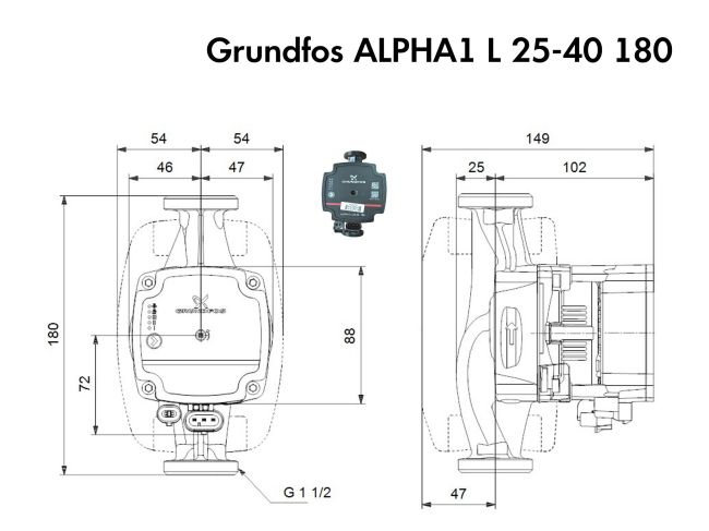 Насос циркуляционный Grundfos ALPHA1 L 25-40 180 (99160579) заказать в «Климат Технологии» Киев Украина