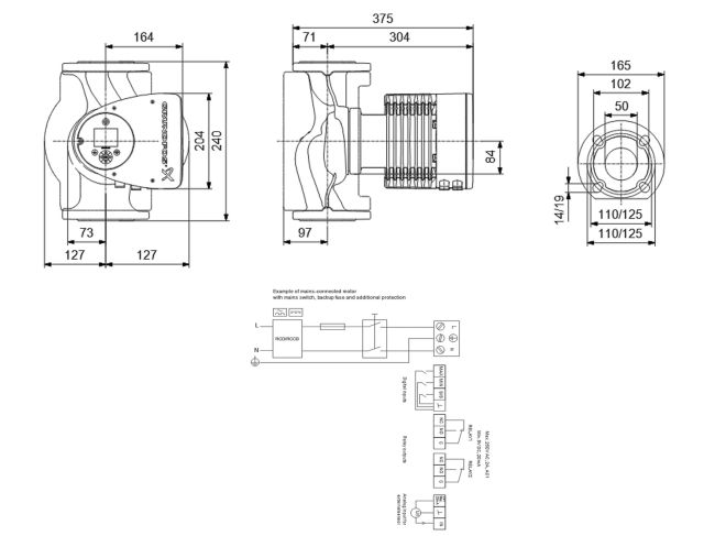 Регулируемый циркуляционный насос GRUNDFOS MAGNA3 50-60 F 240 97924281 заказать в «Климат Технологии» Киев Украина