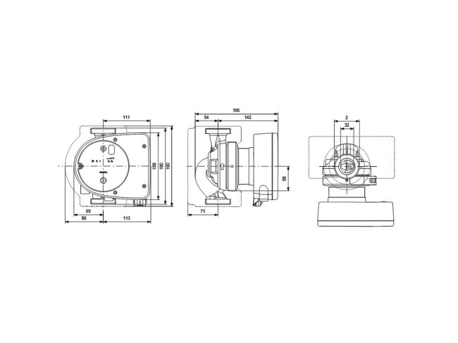 Регулируемый циркуляционный насос GRUNDFOS MAGNA1 32-120 180 99221281 заказать в «Климат Технологии» Киев Украина