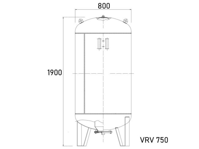 Бак расширительный для отопления Aquasystem VRV 750 с ножками заказать в «Климат Технологии» Киев Украина
