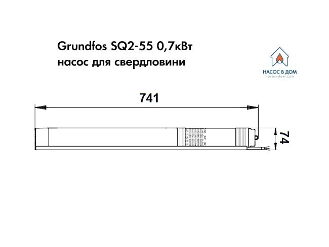 Насос для скважины Grundfos SQ 2-55 0,7 кВт 96510199 заказать в «Климат Технологии» Киев Украина