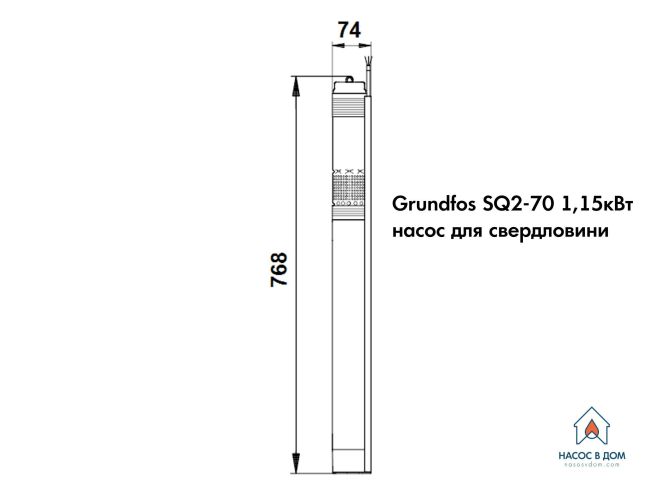 Насос для свердловини Grundfos SQ 2-70 1,15 кВт 96510200 замовити в «Клімат Технології» Київ Україна