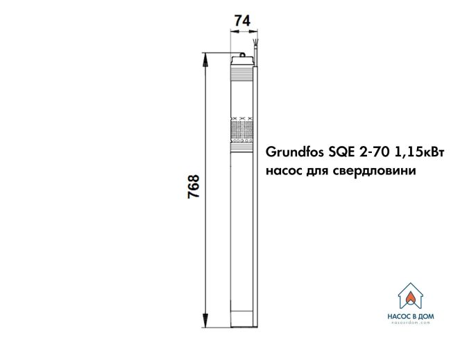 Насос для свердловини Grundfos SQE 2-70 1,15 кВт 96510152 замовити в «Клімат Технології» Київ Україна