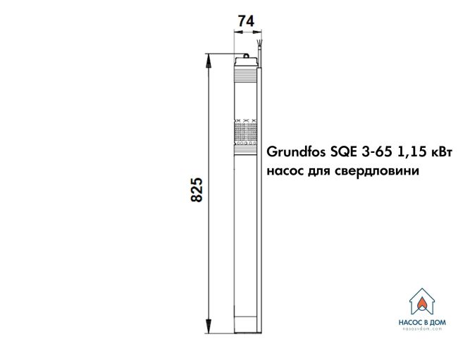 Насос для скважины Grundfos SQE 3-65 1,15 кВт 96510159 заказать в «Климат Технологии» Киев Украина