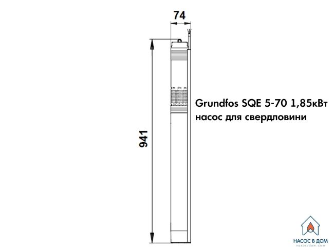 Насос для скважины Grundfos SQE 5-70 1,85 кВт 96510168 заказать в «Климат Технологии» Киев Украина
