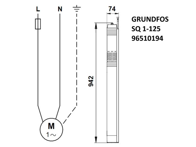 Насос для скважины Grundfos SQ 1-125 1,55 кВт 96510194 заказать в «Климат Технологии» Киев Украина
