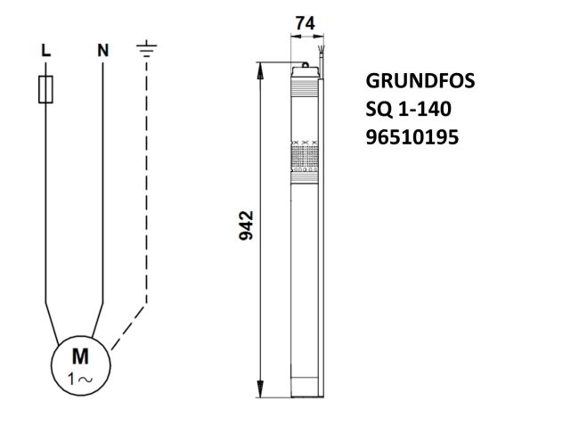 Насос для свердловини Grundfos SQ 1-140 1,55 кВт 96510195 замовити в «Клімат Технології» Київ Україна