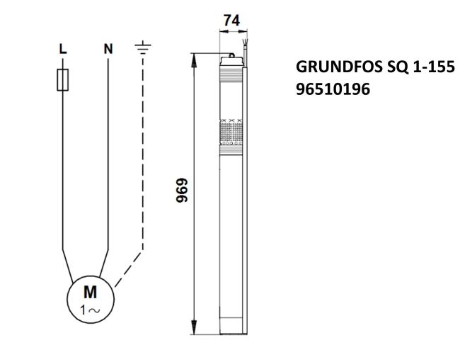 Насос для скважины Grundfos SQ 1-155 1,85 кВт 96510196 заказать в «Климат Технологии» Киев Украина