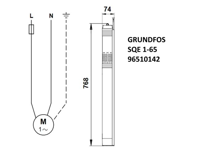 Насос для скважины Grundfos SQE 1-65 0,7 кВт 96510142 заказать в «Климат Технологии» Киев Украина