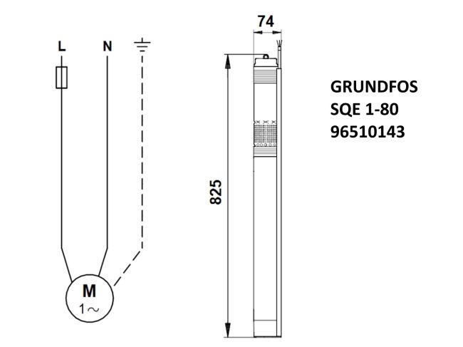 Насос для скважины Grundfos SQE 1-80 1,15 кВт 96510143 заказать в «Климат Технологии» Киев Украина