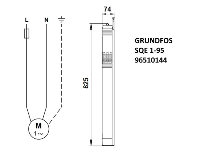 Насос для скважины Grundfos SQE 1-95 1,15 кВт 96510144 заказать в «Климат Технологии» Киев Украина