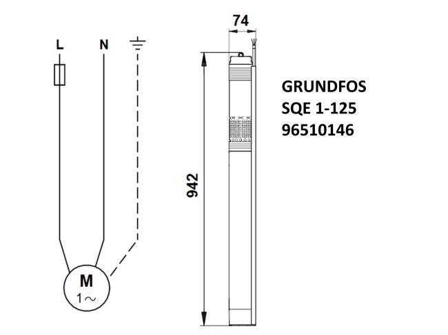 Насос для свердловини Grundfos SQE 1-125 1,55 кВт 96510146 замовити в «Клімат Технології» Київ Україна