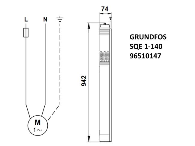 Насос для свердловини Grundfos SQE 1-140 1,55 кВт 96510147 замовити в «Клімат Технології» Київ Україна