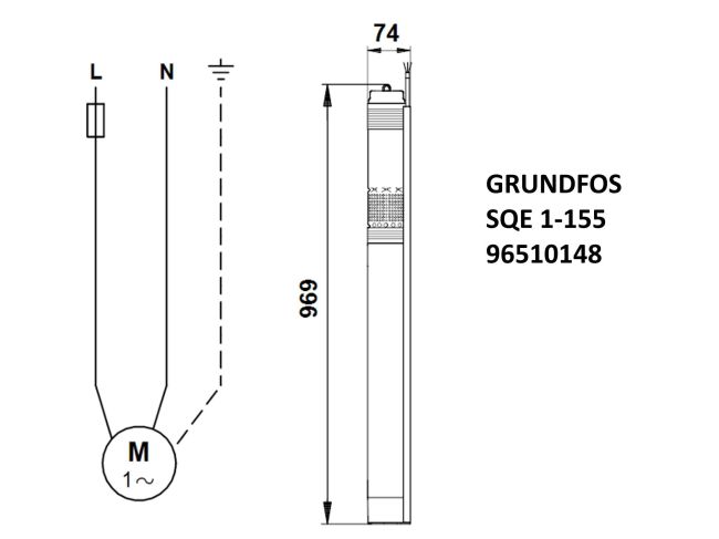 Насос для скважины Grundfos SQE 1-155 1,85 кВт 96510148 заказать в «Климат Технологии» Киев Украина
