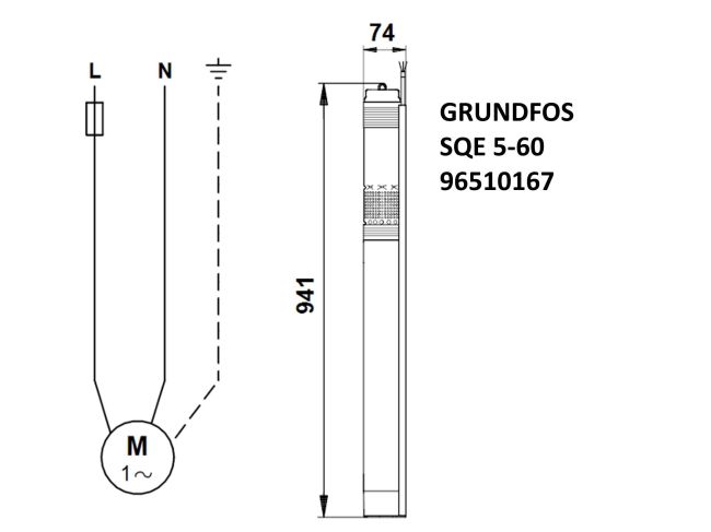 Насос для скважины Grundfos SQE 5-60 1,55 кВт 96510167 заказать в «Климат Технологии» Киев Украина