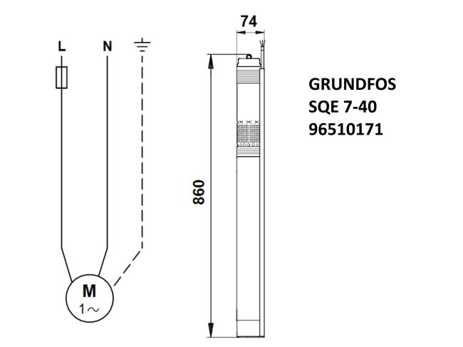 Насос для скважины Grundfos SQE 7-40 1,55 кВт 96510171 заказать в «Климат Технологии» Киев Украина