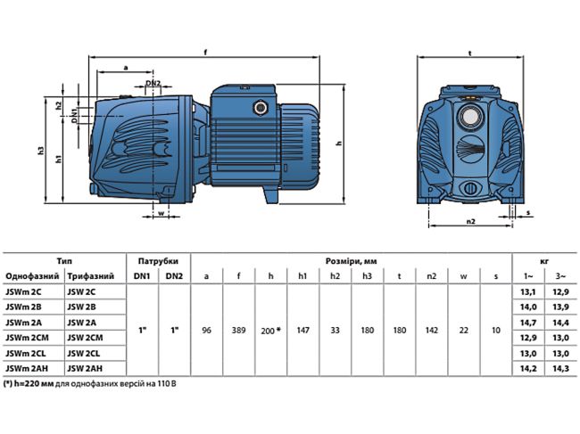 Поверхностный насос Pedrollo JSWm 2CX 46JSNP7A10A1 заказать в «Климат Технологии» Киев Украина