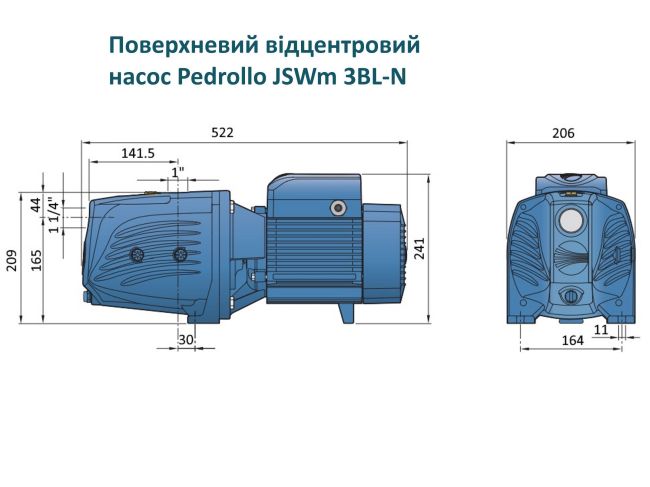 Поверхностный насос Pedrollo JSWm 3BL-N 46JS8AL10A1 заказать в «Климат Технологии» Киев Украина