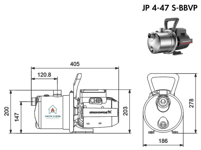 Поверхностный насос Grundfos JP 4-47 S-BBVP (99458767) заказать в «Климат Технологии» Киев Украина