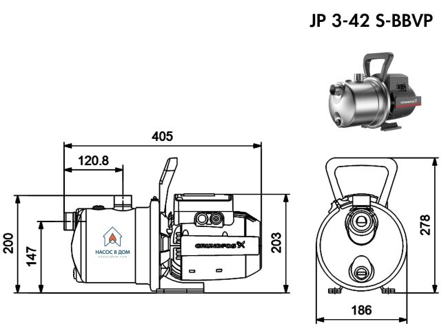 Поверхневий насос Grundfos JP 3-42 S-BBVP (99458766) замовити в «Клімат Технології» Київ Україна