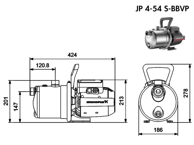 Поверхностный насос Grundfos JP 4-54 S-BBVP (99458768) заказать в «Климат Технологии» Киев Украина