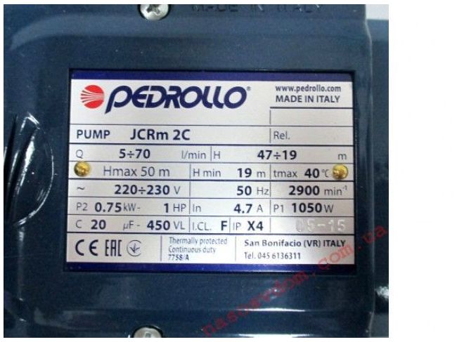 Насосна станція Pedrollo JCRm 2C/24 CL замовити в «Клімат Технології» Київ Україна