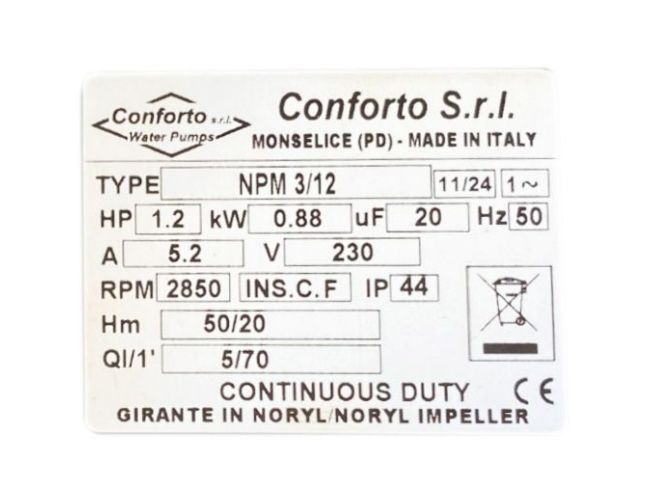 Насосна станція Conforto BS NPM 3/12 - 80 замовити в «Клімат Технології» Київ Україна
