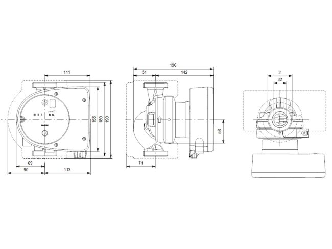 Регулируемый циркуляционный насос GRUNDFOS MAGNA1 32-120 180 99221281 заказать в «Климат Технологии» Киев Украина
