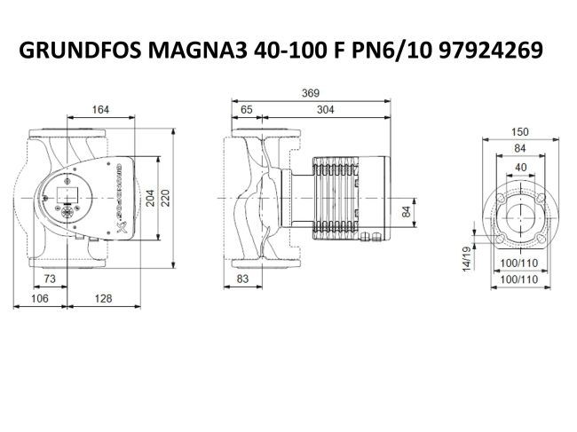 Регульований циркуляційний насос GRUNDFOS MAGNA3 40-100 F 97924269 замовити в «Клімат Технології» Київ Україна