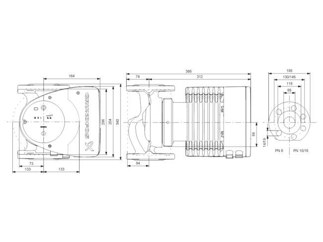 Регулируемый циркуляционный насос GRUNDFOS MAGNA1 65-100 F 340 99221373 заказать в «Климат Технологии» Киев Украина