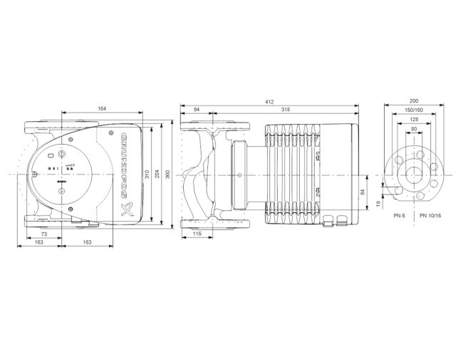 Регульований циркуляційний насос GRUNDFOS MAGNA1 80-100 F 360 PN6 99221408 замовити в «Клімат Технології» Київ Україна