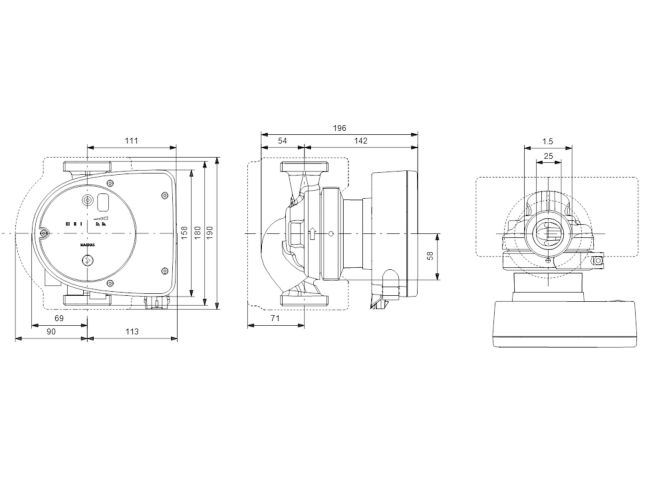 Регулируемый циркуляционный насос GRUNDFOS MAGNA1 25-120 N 180 99221227 заказать в «Климат Технологии» Киев Украина