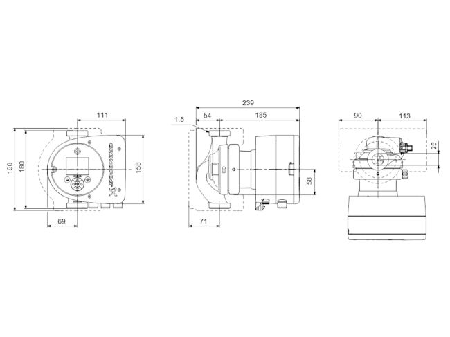 Регульований циркуляційний насос GRUNDFOS MAGNA3 25-40 180 PN16 97924249 замовити в «Клімат Технології» Київ Україна