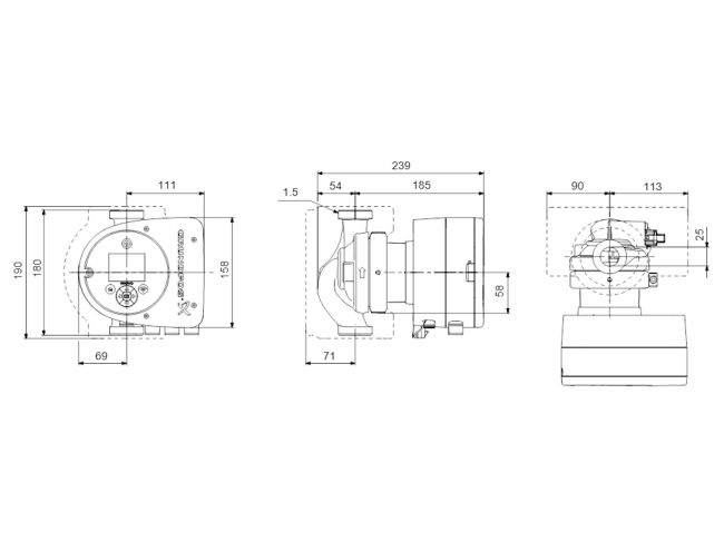 Регулируемый циркуляционный насос GRUNDFOS MAGNA3 25-60 180 PN16 97924250 заказать в «Климат Технологии» Киев Украина