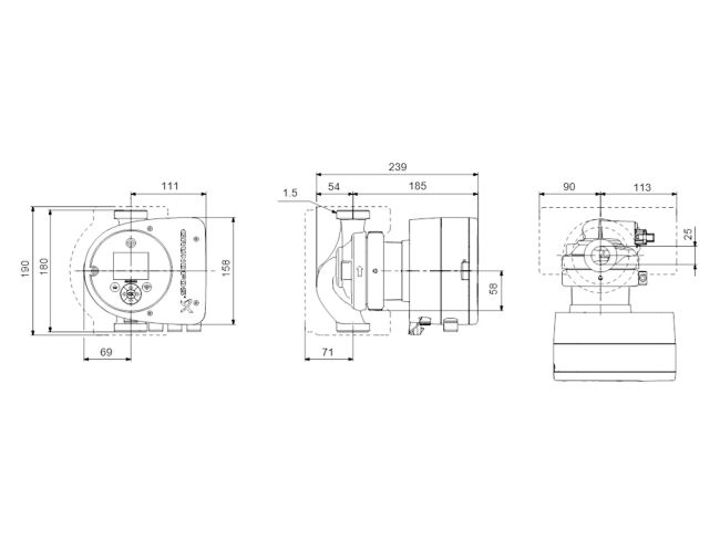 Регульований циркуляційний насос GRUNDFOS MAGNA3 25-60 N 180 PN10 97924337 замовити в «Клімат Технології» Київ Україна