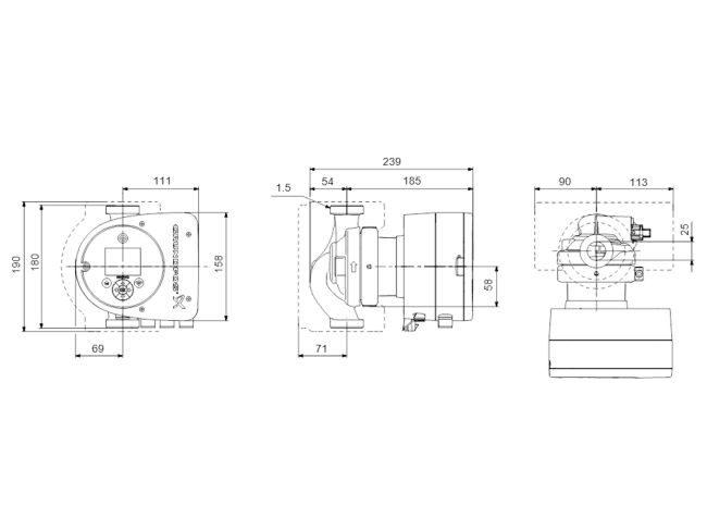 Регулируемый циркуляционный насос GRUNDFOS MAGNA3 25-80 N 180 PN10 97924338 заказать в «Климат Технологии» Киев Украина