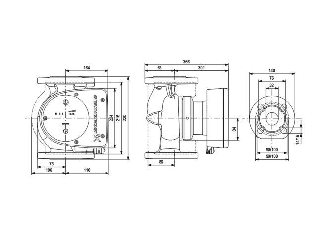 Регульований циркуляційний насос GRUNDFOS MAGNA1 32-120 F N 220 99221289 замовити в «Клімат Технології» Київ Україна