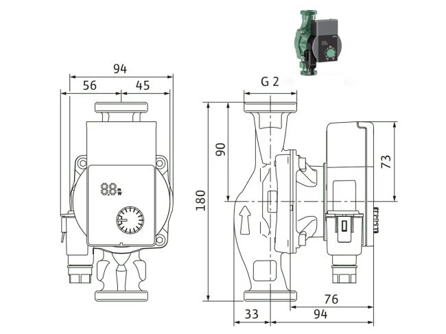 Насос циркуляционный Wilo YONOS PICO1.0 30/1-6 4248089 заказать в «Климат Технологии» Киев Украина