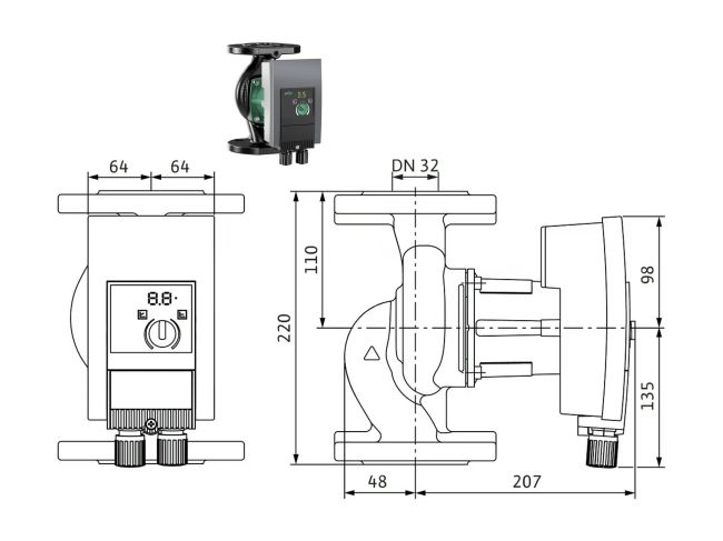 Насос циркуляционный Wilo Yonos MAXO 32/0,5-11 2210114 заказать в «Климат Технологии» Киев Украина