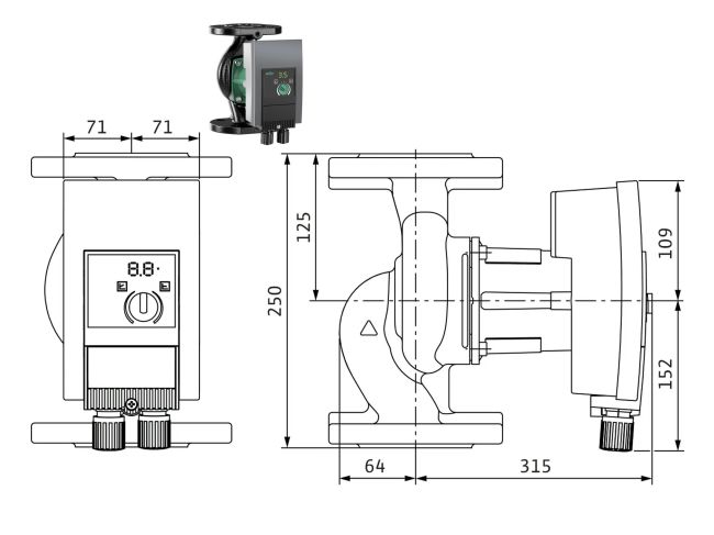 Насос циркуляционный Wilo Yonos MAXO 40/0,5-12 2120647 заказать в «Климат Технологии» Киев Украина