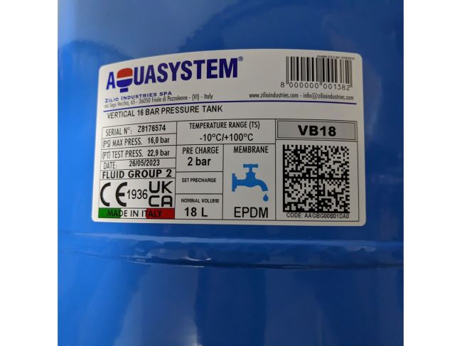 Гідроакумулятор Aquasystem VB 18 PN16 замовити в «Клімат Технології» Київ Україна