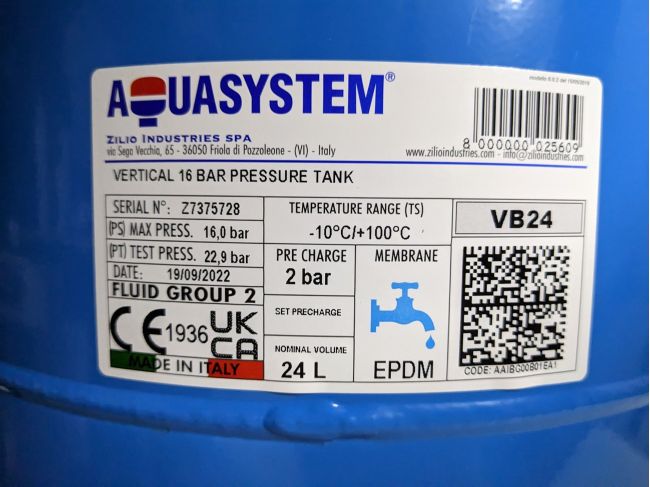 Гідроакумулятор Aquasystem VB 24 PN16 замовити в «Клімат Технології» Київ Україна