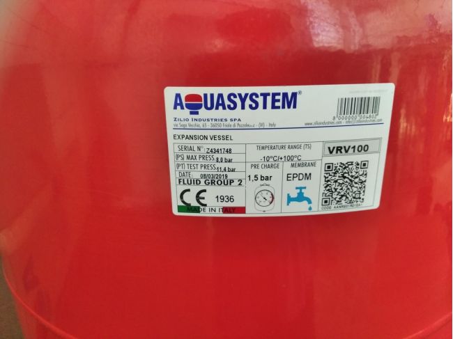 Бак розширювальний для опалення Aquasystem VRV 100 з ніжками замовити в «Клімат Технології» Київ Україна