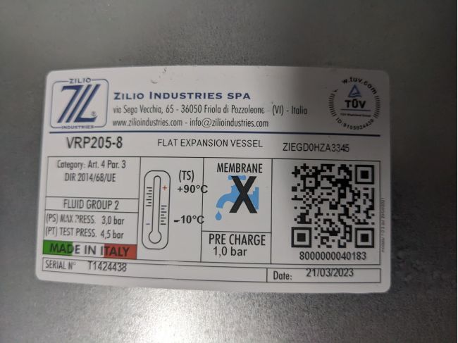 Бак розширювальний для опалення Aquasystem VRP 205-8 замовити в «Клімат Технології» Київ Україна